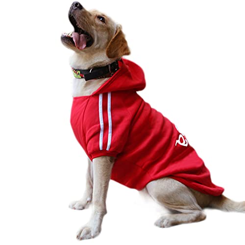 Eastlion Hunde Warm Hoodies Mantel Kleidung Pullover Haustier Welpen T-Shirt Rot 3XL von Eastlion