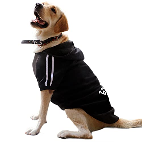 Eastlion Hunde Warm Hoodies Mantel Kleidung Pullover Haustier Welpen T-Shirt Schwarz 3XL von Eastlion
