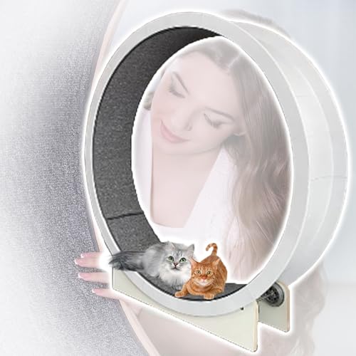 Katzenlaufband für Hauskatzen, Katzenrad, Katzenlaufrad, extragroß, 47 Zoll, Katzen-Trainingsrad mit Laufbahn aus Teppich Katzenlaufband für Hauskatzen, Katzenrad, Katzenlaufrad, extragroß, 47 Zoll, Katzen-Trainingsrad mit Laufbahn aus Teppich von Eastnmythet