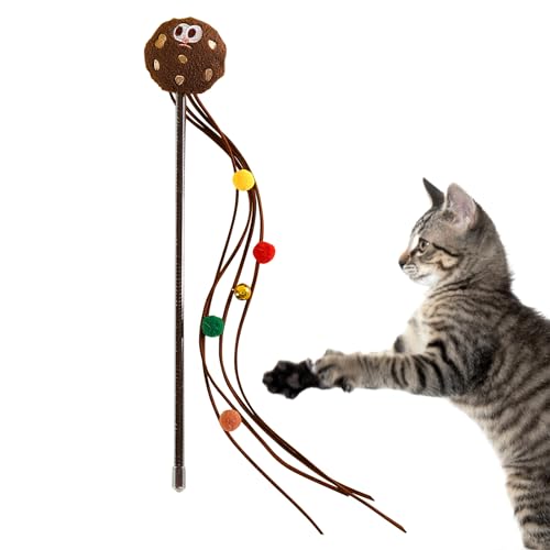 Eastuy Cat Funny Stick, interaktives Schnurspielzeug für Katzen | Niedliches Teaser-Zauberstab-Katzenspielzeug | Katzen-Teaser-Stick-Spielzeug, Heimtierbedarf für drinnen und draußen, Katzen, von Eastuy