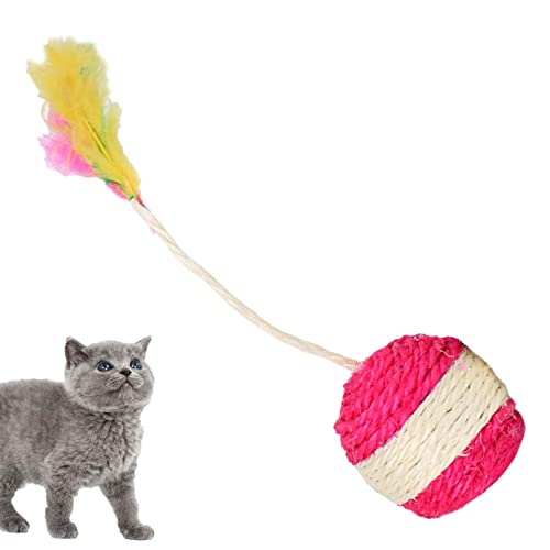 Eastuy Katzen-Kratzball - Katzenkratzspielzeug für Hauskatzen | Buntes interaktives Katzenfederspielzeug für Katzen und Hunde i Innenbereich, zufällige Farben von Eastuy
