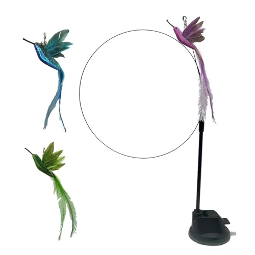 Eastuy Katzenfederstab, Katzenfederspielzeug | Federstab-Katzenspielzeug mit 3 Vögeln, Glöckchen, Saugnapf,Selbstunterhaltendes Katzenspielzeug-Set, Teaser-Stick für Spaß, Katzen-Zauberstab-Spielzeug Eastuy Katzenfederstab, Katzenfederspielzeug | Federstab-Katzenspielzeug mit 3 Vögeln, Glöckchen, Saugnapf,Selbstunterhaltendes Katzenspielzeug-Set, Teaser-Stick für Spaß, Katzen-Zauberstab-Spielzeug von Eastuy