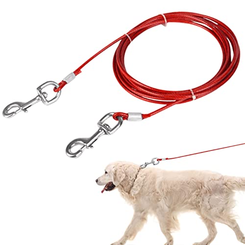 Eastuy Strapazierfähiges Kabel zur Befestigung für Hunde - Kabelbinder für Hunde bis 100 lbs - Hundeketten Leine für Hof, Camping, Draußen von Eastuy