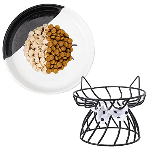 Erhöhte Hundenäpfe | Erhöhte Schale aus Keramik für Lebensmittel mit Eisenständer | Waschbarer, Rutschfester Futterspender für Futter, Wasser, schützt Hundewirbelsäulen-Wasserspender für Eastuy von Eastuy