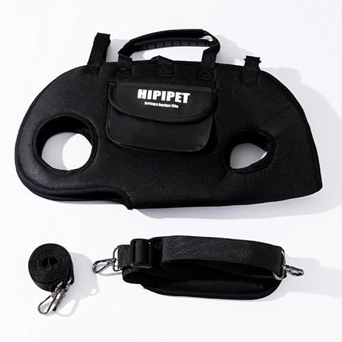 HIPIPET Hundetragerucksack, tragbare Haustier-Umhängetasche mit Leine, für kleine Hunde 1,8-8,2 kg, Beige (Schwarz, M) von Easwisa