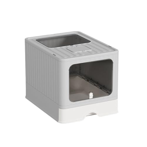 Faltbare Katzentoilette mit Deckel vorne und Oben Ausgang, Katzentoilette, Aufbewahrung und Schaufel, Design, Schubladenart, für Katzen bis 15 kg, weniger Spuren, auslaufsicherer Boden Faltbare Katzentoilette mit Deckel vorne und Oben Ausgang, Katzentoilette, Aufbewahrung und Schaufel, Design, Schubladenart, für Katzen bis 15 kg, weniger Spuren, auslaufsicherer Boden von EasyBuyCat