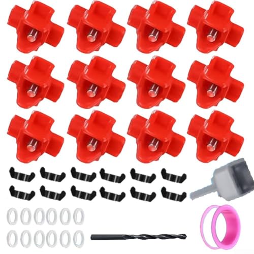 12 Stück für Hühner-Bewässerungslösung, auslaufsichere Nippel mit Installationsbohrer von EasyByMall