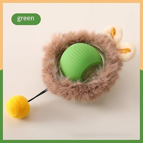 EasyByMall The Pet Companion interaktiver, intelligenter und wiederaufladbarer Rollball (Plüschgrün) von EasyByMall