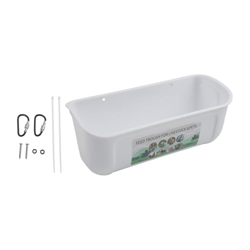 Hygienische Futtertrog für Hühner perfekt für Enten und andere Kleintiere (weiß) von EasyByMall