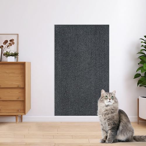 Schützen Sie Möbel und Wände mit der 30 x 100 cm zuschneidbaren Kratzmatte für Katzen mit individueller Passform und Vorteilen für Katzenübungen (Dunkelgrau) von EasyByMall
