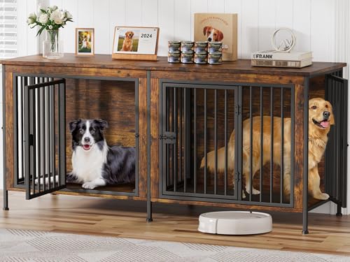 EasyCom 78 Zoll Hundekäfig Möbel für 2 Hunde, Extra Groß Doppel Hundebox Möbel Große Rasse, XXL Dicke Holz Hundekäfig Möbel TV Ständer, Stabile Hundehütte Möbel Hundebox mit Trennwand EasyCom 78 Zoll Hundekäfig Möbel für 2 Hunde, Extra Groß Doppel Hundebox Möbel Große Rasse, XXL Dicke Holz Hundekäfig Möbel TV Ständer, Stabile Hundehütte Möbel Hundebox mit Trennwand von EasyCom