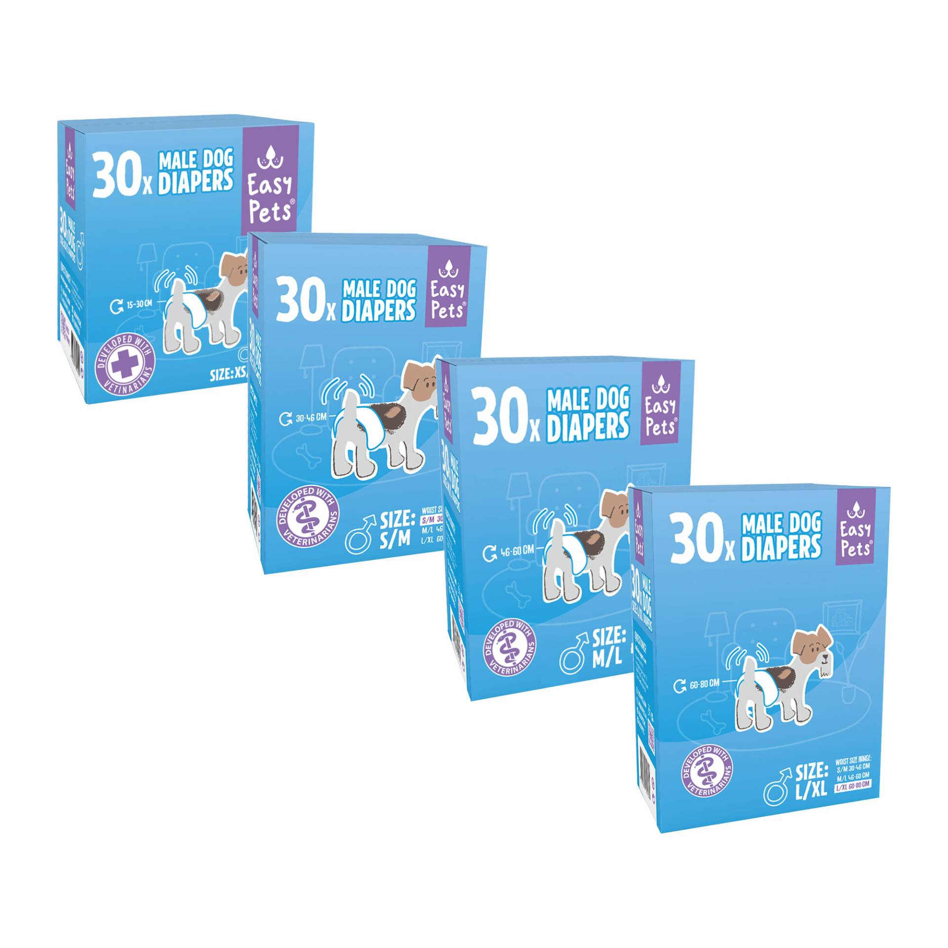 Easypets Hundewindeln für Rüden - M/L - 100 Stück Easypets Hundewindeln für Rüden - M/L - 100 Stück von Easypets