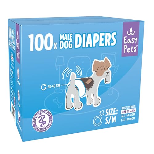 Easypets Hundewindel für Rüden - Größe S/M - Einwegwindeln - 100 Stück Easypets Hundewindel für Rüden - Größe S/M - Einwegwindeln - 100 Stück von Easypets
