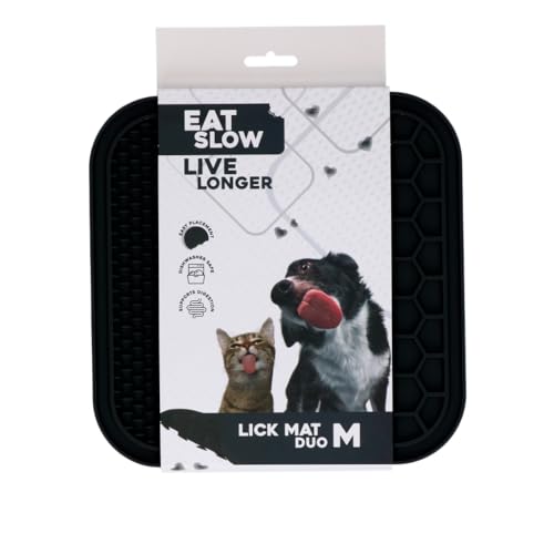 Eat Slow Live Longer Duo Leckmatte - 21 x 21 cm - Quadratisch - Schnüffelmatte - Anti-Schnüffelmatte - Slowfeeder - 100% Silikon - Spülmaschinenfest - Größe M - Antischlingnapf - Grau Eat Slow Live Longer Duo Leckmatte - 21 x 21 cm - Quadratisch - Schnüffelmatte - Anti-Schnüffelmatte - Slowfeeder - 100% Silikon - Spülmaschinenfest - Größe M - Antischlingnapf - Grau von Eat Slow Live Longer