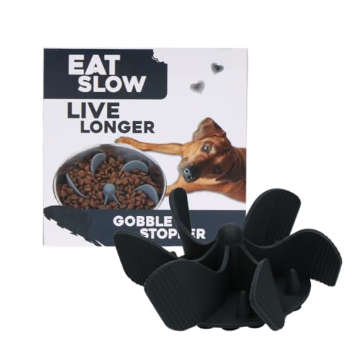 Eat Slow Live Longer Gobble Stopper - Anti Fresser - Futterautomat - Slow Feeder - Für Hunde und Katzen - 11 cm - Einsatz für Futternapf - Antischlingnapf - Anti-Rutsch - Grau Eat Slow Live Longer Gobble Stopper - Anti Fresser - Futterautomat - Slow Feeder - Für Hunde und Katzen - 11 cm - Einsatz für Futternapf - Antischlingnapf - Anti-Rutsch - Grau von Eat Slow Live Longer