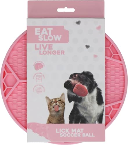 Eat Slow Live Longer Leckmatte - Ø 22 cm - Slow Feeder - Anti Scratch - Futtermatte - Leckschale - Für Nassfutter und Brocken - Spülmaschinenfest - Fußball - rutschfest - Rosa Eat Slow Live Longer Leckmatte - Ø 22 cm - Slow Feeder - Anti Scratch - Futtermatte - Leckschale - Für Nassfutter und Brocken - Spülmaschinenfest - Fußball - rutschfest - Rosa von Eat Slow Live Longer