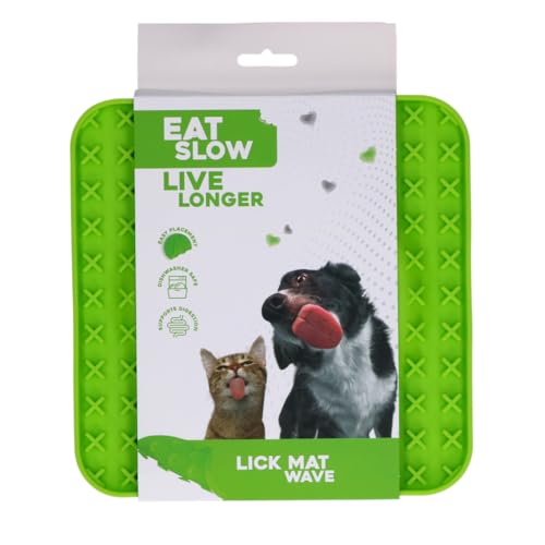 Eat Slow Live Longer Leckmatte Welle - 20 x 20 cm - Anti-Schnüffelmatte - Slow Feeder - Schnüffelmatte - 100% Silikon - Spülmaschinenfest - Für Tieren - Verwöhnung - Anti-Rutsch - Grün Eat Slow Live Longer Leckmatte Welle - 20 x 20 cm - Anti-Schnüffelmatte - Slow Feeder - Schnüffelmatte - 100% Silikon - Spülmaschinenfest - Für Tieren - Verwöhnung - Anti-Rutsch - Grün von Eat Slow Live Longer