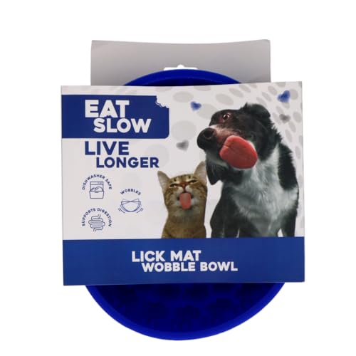 Eat Slow Live Longer Licking Mat wackeln Fressnapf Pfotenabdrücke - 17 cm - Schnüffelmatte - Anti-Schnüffelnapf - Slowfeeder - Ablenkung - Belohnung - Hunde und Katzen - für Leckerlis - 100% Silikon von Eat Slow Live Longer