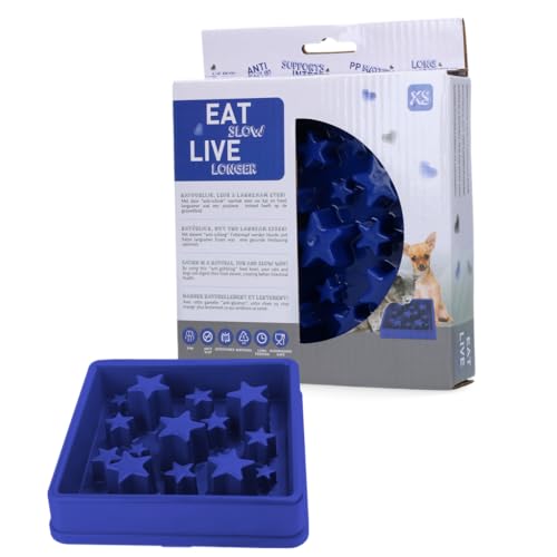 Eat Slow Live Longer Star Feeder XS - 14 x 14 cm - Anti-Kau-Futternapf - Slow Feeder für Hunde - Hundenapf - rutschfest - Geeignet für kleinere Hunde - Antischlingnapf - Blau Eat Slow Live Longer Star Feeder XS - 14 x 14 cm - Anti-Kau-Futternapf - Slow Feeder für Hunde - Hundenapf - rutschfest - Geeignet für kleinere Hunde - Antischlingnapf - Blau von Eat Slow Live Longer