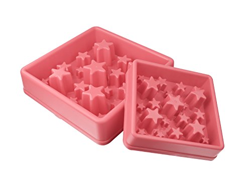 Eat Slow Live Longer Star Feeder - Anti-Kau-Futternapf - Slowfeeder für Hunde - rutschfest - Rosa - 20,5 x 20,5 cm - S - Geeignet für kleinere Hunde von Eat Slow Live Longer