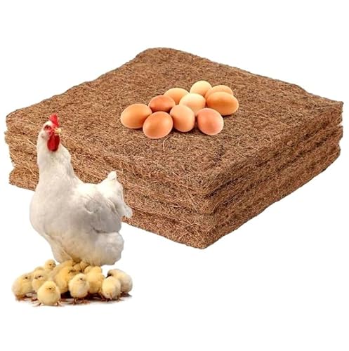 4 Stück Hühner-Nistunterlagen Box Kaninchenstall Bio-Zubehör Stall Nest Liner Natürliche Kokospalme Hühner Nest Bettwäsche Matten 33 x 33 cm Multi-Role Geflügelzubehör zum Legen von Eiern von EatingBiting