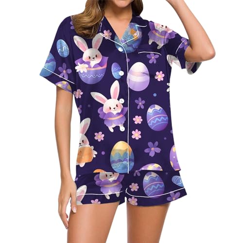 Eauptffy Damen Schlafanzug, Womens Pyjamas, Schlafanzüge Shorty Zweiteiliges Nachtwäsche Umlegekragen mit Knöpfe Sleepwear Lässige Bequeme Kurzarm Top und Short Nachtkleid Bedruckt 2024 Eauptffy Damen Schlafanzug, Womens Pyjamas, Schlafanzüge Shorty Zweiteiliges Nachtwäsche Umlegekragen mit Knöpfe Sleepwear Lässige Bequeme Kurzarm Top und Short Nachtkleid Bedruckt 2024 von Eauptffy