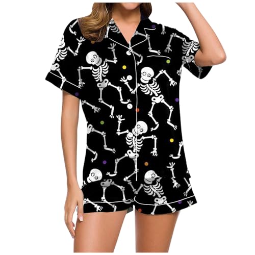 Eauptffy Schlafanzug Damen, Pyjama Damen Kurz Sexy, Pyjamas Set Kurz Zweiteiliger Nachtwäsche mit Knöpfen Umlegekragen Homewear Leichter Lässig Kurzarm Shirt und Schlafhose Morgenmantel Gedruckt 2024 Eauptffy Schlafanzug Damen, Pyjama Damen Kurz Sexy, Pyjamas Set Kurz Zweiteiliger Nachtwäsche mit Knöpfen Umlegekragen Homewear Leichter Lässig Kurzarm Shirt und Schlafhose Morgenmantel Gedruckt 2024 von Eauptffy