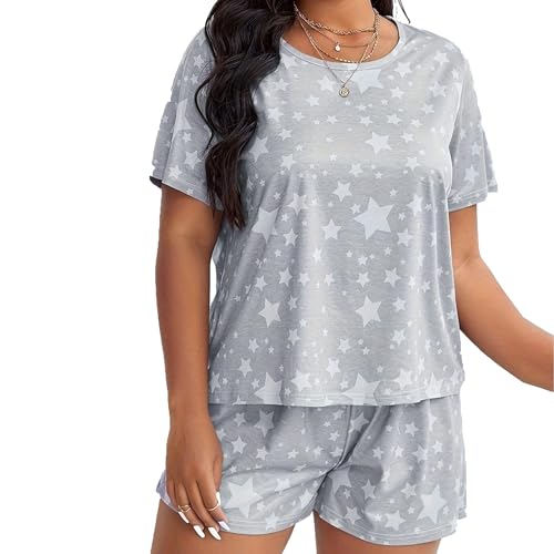 Eauptffy Schlafanzug Sommer Damen, Pyjama Damen, Pjs Kurz Zweiteilige Nachtwäsche Set Rundhals Loungewear Freizeit Leichter Kurzarm Sleepshirt und Shorts Negligé Bedruckter Halloween Eauptffy Schlafanzug Sommer Damen, Pyjama Damen, Pjs Kurz Zweiteilige Nachtwäsche Set Rundhals Loungewear Freizeit Leichter Kurzarm Sleepshirt und Shorts Negligé Bedruckter Halloween von Eauptffy