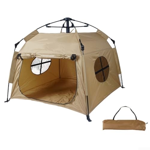 Eawfgtuw Automatischer Schnellaufbau, Haustier-Campingzelt, großer Platz, für drinnen und draußen, Unterschlupf mit Fiberglas-Rahmen für Hunde, Katzen, tragbare Aufbewahrungstasche (Farben) von Eawfgtuw