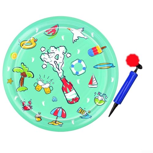 Eawfgtuw Wassersensor-Spielmatte, verdickte, interaktive Haustier-Wasserspielmatte, Sommer-Komfort, Kühlkissen, sensorisches Aktivitätsspielzeug für Katzen, Hunde (Grün) von Eawfgtuw