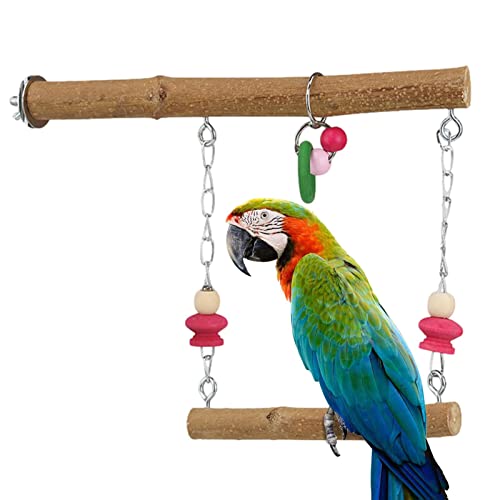 Vogelschaukel Spielzeug,Vogelschaukel aus Holz für Papageien - Attraktive Naturholz-Vogel-Hängebrücken-Schaukelspielzeug für Vogelkäfige Eayoly von Eayoly