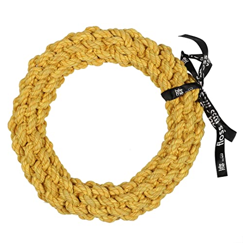 EBI, Da-Chain' Ring, geflochten, 28 cm, Gelb, Baumwolle, fest gedreht, gemischte grüne Farbe, hochwertig, bis ins Herz, trägt zu gesunden Zähnen und Zahnfleisch bei von Ebi & Ebi