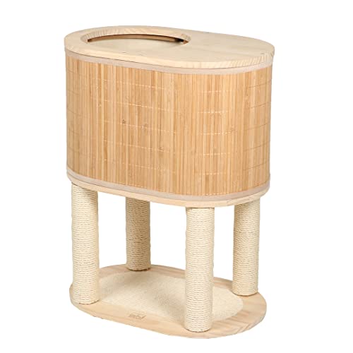 Ebi, Katzenkratzbaum aus Bambus Tori 75 59 x 39 x 76 cm, Beige, Katze von Ebi