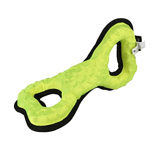 Ebi, Tug-o-War Hundespielzeug, geflochten – Y 31 x 15,5 x 15 cm, Gelb, sehr robust und sehr robust, hochwertiger Eva-Schaum, beschichtet mit Oxford-Stoff, mit Quetscher, Stoff mit 3D-Motiven von Ebi