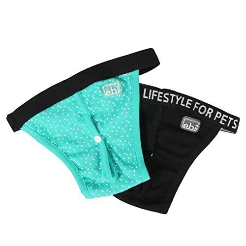 Ebi & Ebi Hundeshorts - 2er Pack, Schwarz & Mintgrün, XS, für weibliche Hunde von Ebi & Ebi