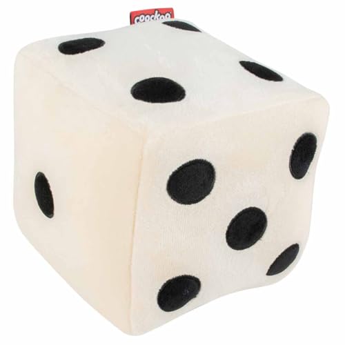 Ebi Coockoo Roll The Dice Plüschtier für Hunde, 16 x 16 x 16 cm, Weiß von Ebi