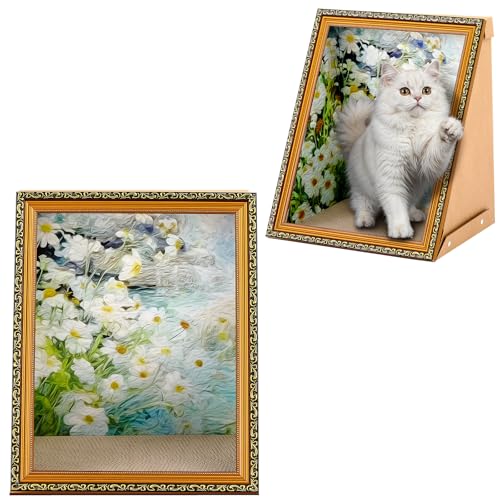 Eccliy Ölgemälde Katzenkratzbett, Haus, halbe Umrandung, Vintage-Kunst-Bilderrahmen, Karton, Katzenkratzbrett, Wohnen in Malerei, für Innenbereich, Heimdekoration (frisches Gänseblümchen, 50,8 x 43,2 Eccliy Ölgemälde Katzenkratzbett, Haus, halbe Umrandung, Vintage-Kunst-Bilderrahmen, Karton, Katzenkratzbrett, Wohnen in Malerei, für Innenbereich, Heimdekoration (frisches Gänseblümchen, 50,8 x 43,2 von Eccliy