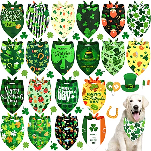 St. Patrick's Day Hundehalstuch, waschbar, Dreieck-Lätzchen, Kleeblatt-Schals, verstellbar, dreieckig, waschbar, Halstuch für St. Patrick's Day, Hunde, Katzen, Kleeblatt, Größe XL, 20 Stück St. Patrick's Day Hundehalstuch, waschbar, Dreieck-Lätzchen, Kleeblatt-Schals, verstellbar, dreieckig, waschbar, Halstuch für St. Patrick's Day, Hunde, Katzen, Kleeblatt, Größe XL, 20 Stück von Eccliy