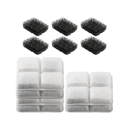 EchoSmile Katzenbrunnen Filter 12er Pack, Ersatzfilter für 4L Edelstahl Katzentrinkbrunnen von EchoSmile