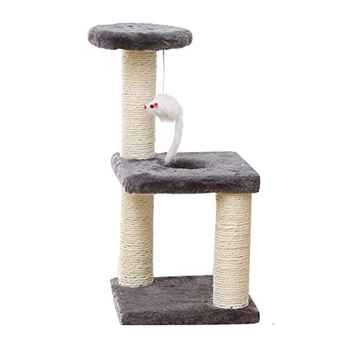 Echwave Haustier Katzen Baumspielzeug Eigentumswohnung Katzen Kletterturm Mehrschichtig mit HäNgematte Katzenhaus Kratzbaum Massivholzpfosten für Katzen von Echwave