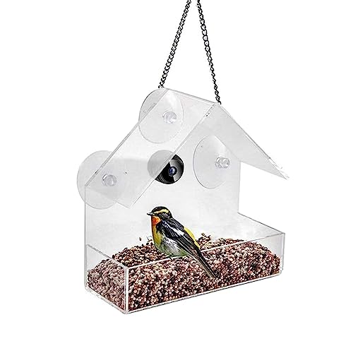 Echwave Smart Vogelhaus Haustierfutterstation Acryl mit Kamera Home Pet Transparent 1080P HD Einfache Installation C von Echwave