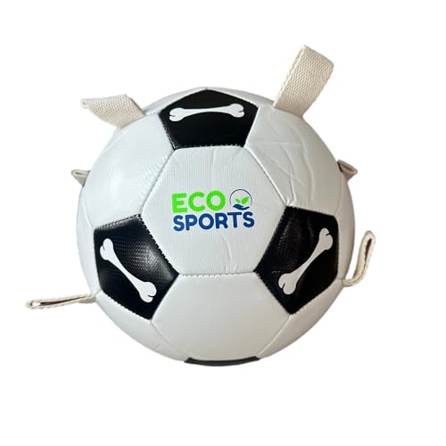 Eco Sports Ungiftiger Hunde-Fußball, robuster Haustierball mit Baumwollanhänger, recyceltes TPU-Material Eco Sports Ungiftiger Hunde-Fußball, robuster Haustierball mit Baumwollanhänger, recyceltes TPU-Material von Eco Sports