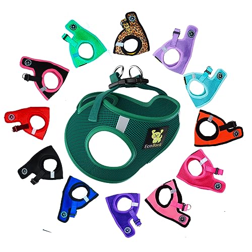 EcoBark Hundegeschirr zum Hineinsteigen, Teacup-Rassen, sehr kleine und kleine Hunde, weich, für Welpen bis zu älteren Hunden, unter 2,3 kg, Größe XXXS, Waldgrün EcoBark Hundegeschirr zum Hineinsteigen, Teacup-Rassen, sehr kleine und kleine Hunde, weich, für Welpen bis zu älteren Hunden, unter 2,3 kg, Größe XXXS, Waldgrün von EcoBark