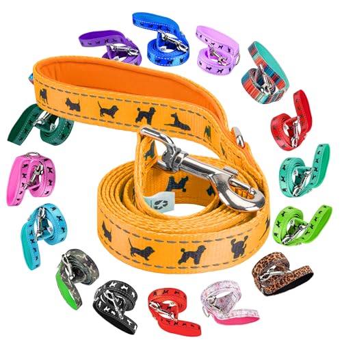 EcoBark Hundeleine – 1,2 m / 1,5 m / 1,8 m reflektierende Hundeleine – umweltfreundliche Hundeleine mit gepolstertem Griff – starke, strapazierfähige Hundeleine – Nylon-Hundeleine für kleine und von EcoBark
