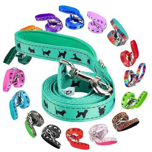 EcoBark Hundeleine – 1,2 m / 1,5 m / 1,8 m reflektierende Hundeleine – umweltfreundliche Hundeleine mit gepolstertem Griff – starke, strapazierfähige Hundeleine – Nylon-Hundeleine für mittelgroße und von EcoBark