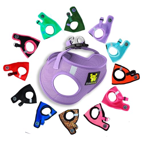 EcoBark Step in Hundegeschirr, reflektierend, weich, Ultra gepolstert, Netzgewebe, für XXS, XS, kleine und mittelgroße Hunde, umweltfreundlich, bequem, sicher, kein Ziehen, verstellbare Haustierweste von EcoBark