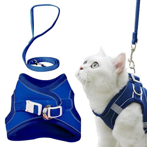 EcoGleam Katzengeschirr und Leine Set für Spaziergänge, Einstellbar Kätzchen Weste Geschirr mit Reflektierend Streif, Anti-Ausbruch Typ Outdoor Haustier Katzen Brustträger EcoGleam Katzengeschirr und Leine Set für Spaziergänge, Einstellbar Kätzchen Weste Geschirr mit Reflektierend Streif, Anti-Ausbruch Typ Outdoor Haustier Katzen Brustträger von EcoGleam