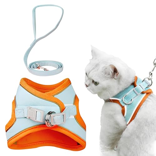 EcoGleam Katzengeschirr und Leine Set für Spaziergänge, Einstellbar Kätzchen Weste Geschirr mit Reflektierend Streif, Anti-Ausbruch Typ Outdoor Haustier Katzen Brustträger EcoGleam Katzengeschirr und Leine Set für Spaziergänge, Einstellbar Kätzchen Weste Geschirr mit Reflektierend Streif, Anti-Ausbruch Typ Outdoor Haustier Katzen Brustträger von EcoGleam