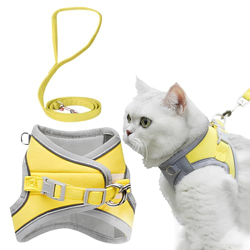 EcoGleam Katzengeschirr und Leine Set für Spaziergänge, Einstellbar Kätzchen Weste Geschirr mit Reflektierend Streif, Anti-Ausbruch Typ Outdoor Haustier Katzen Brustträger EcoGleam Katzengeschirr und Leine Set für Spaziergänge, Einstellbar Kätzchen Weste Geschirr mit Reflektierend Streif, Anti-Ausbruch Typ Outdoor Haustier Katzen Brustträger von EcoGleam