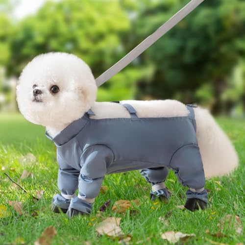 EcoGleam rutschfeste, Verstellbare Hundegurte mit Staubschutzhose mit Hosenträgern rutschfeste Hundepfoten-Schutzschuhe, schmutzabweisende Pets Staubschutzhose für kleine und mittelgroße Hunde von EcoGleam